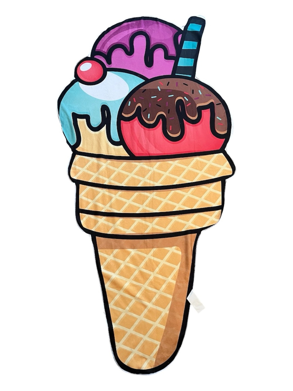 NEW Giant Ice Cream Cone Microfiber Beach Towel. Never used. 35β x 70β